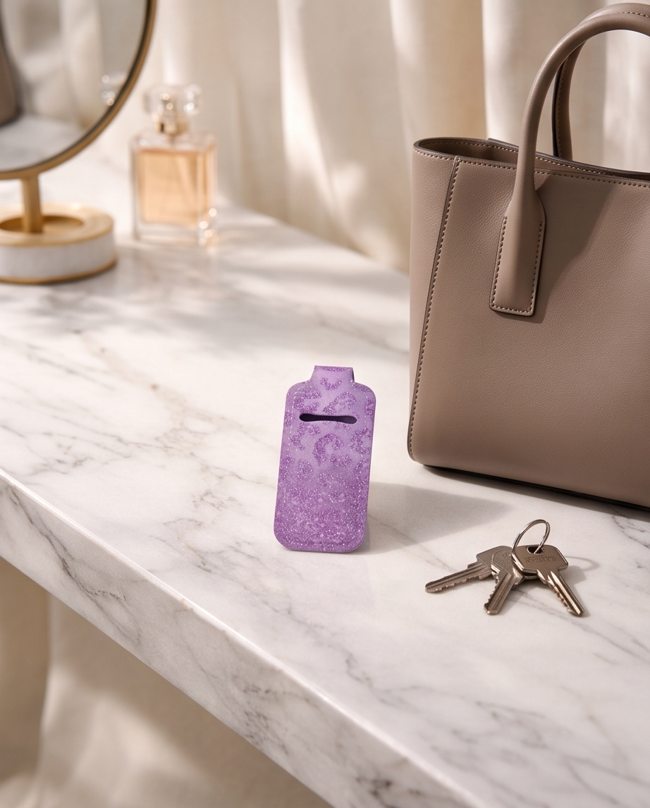 Purple Glitter Lipstick Holder 💜✨