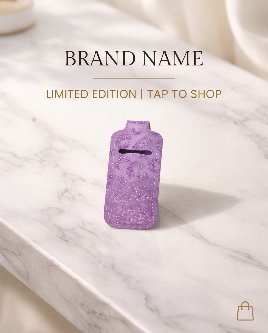 Purple Glitter Lipstick Holder 💜✨