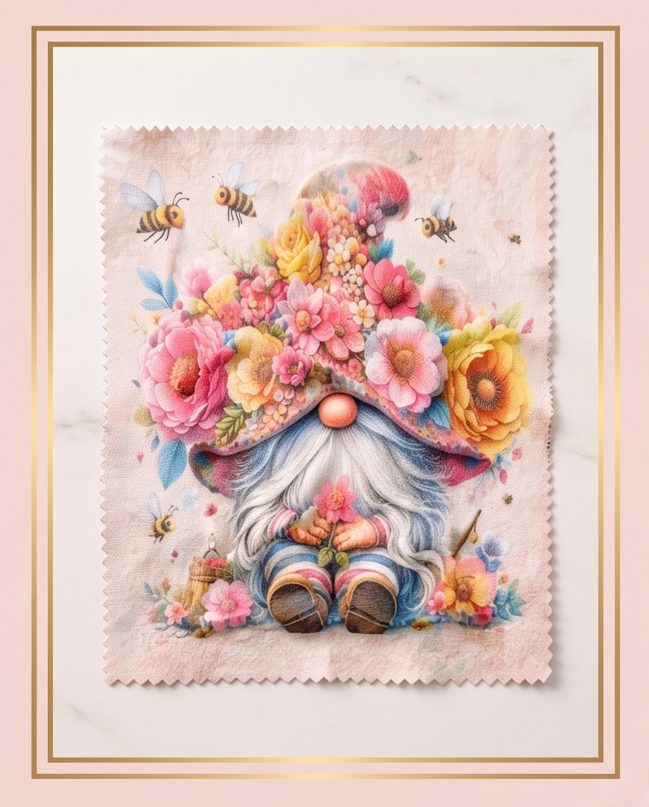 Flower Garden Gnome Glasses Cloth 🌼🧙‍♂️