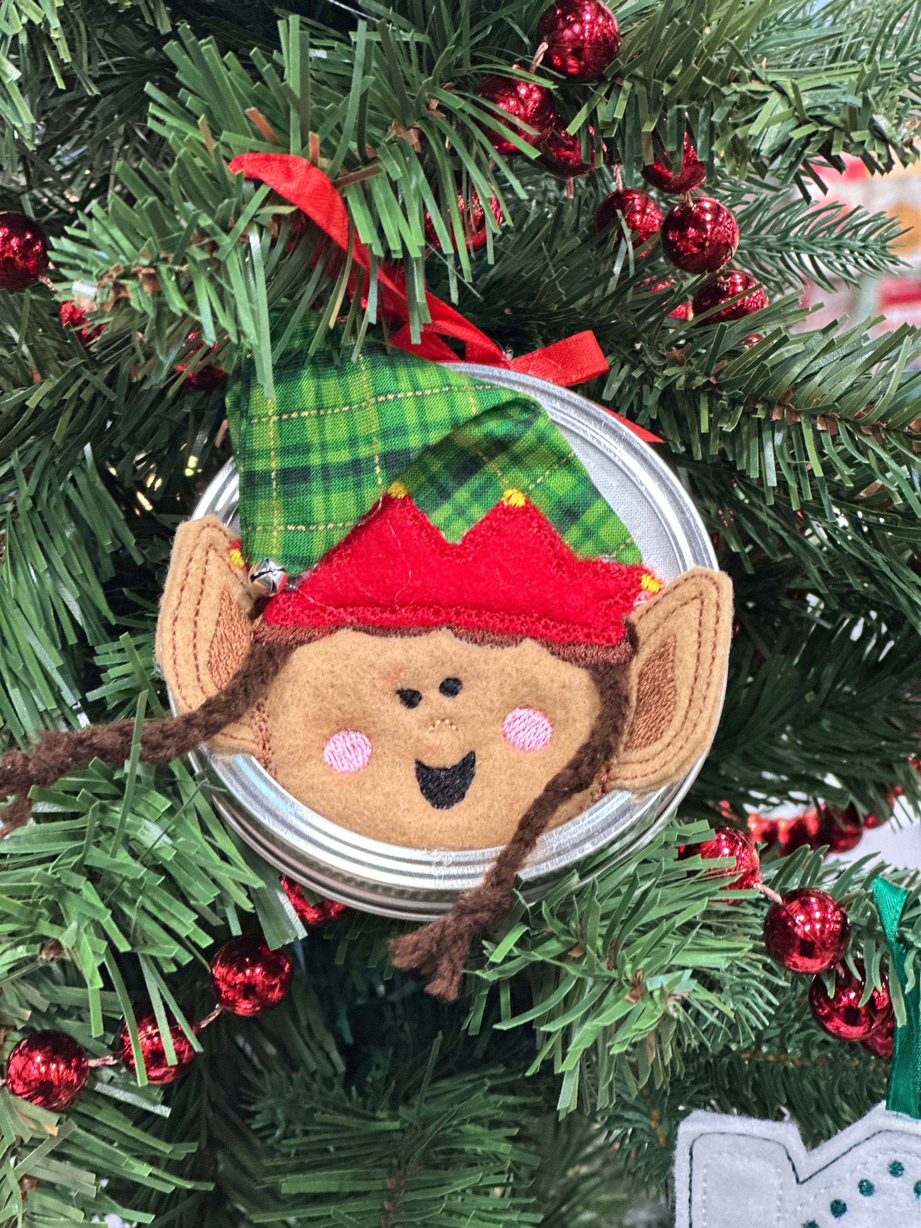 Elf Jar Topper Ornament