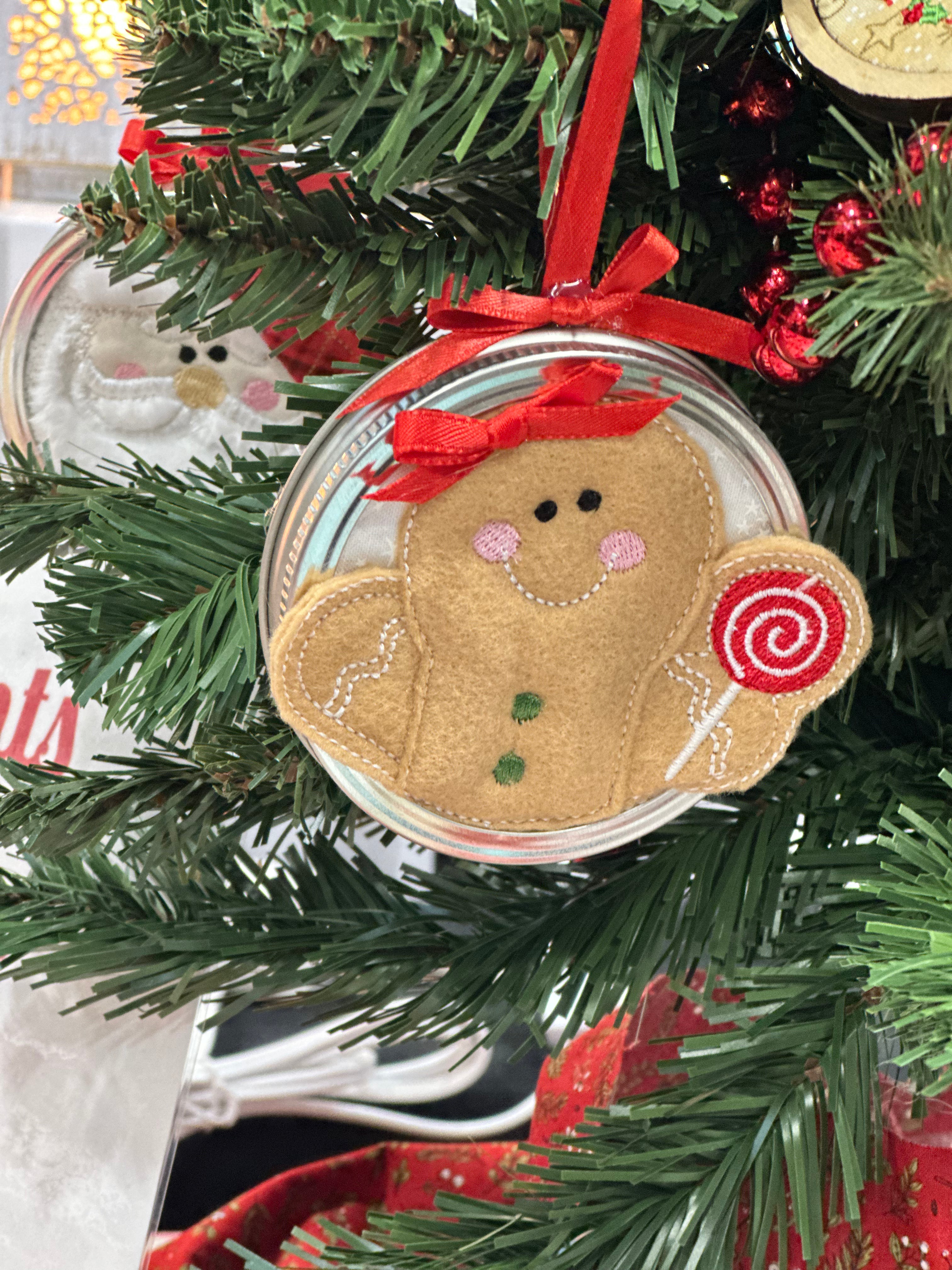 Gingerbread Jar Topper Ornament