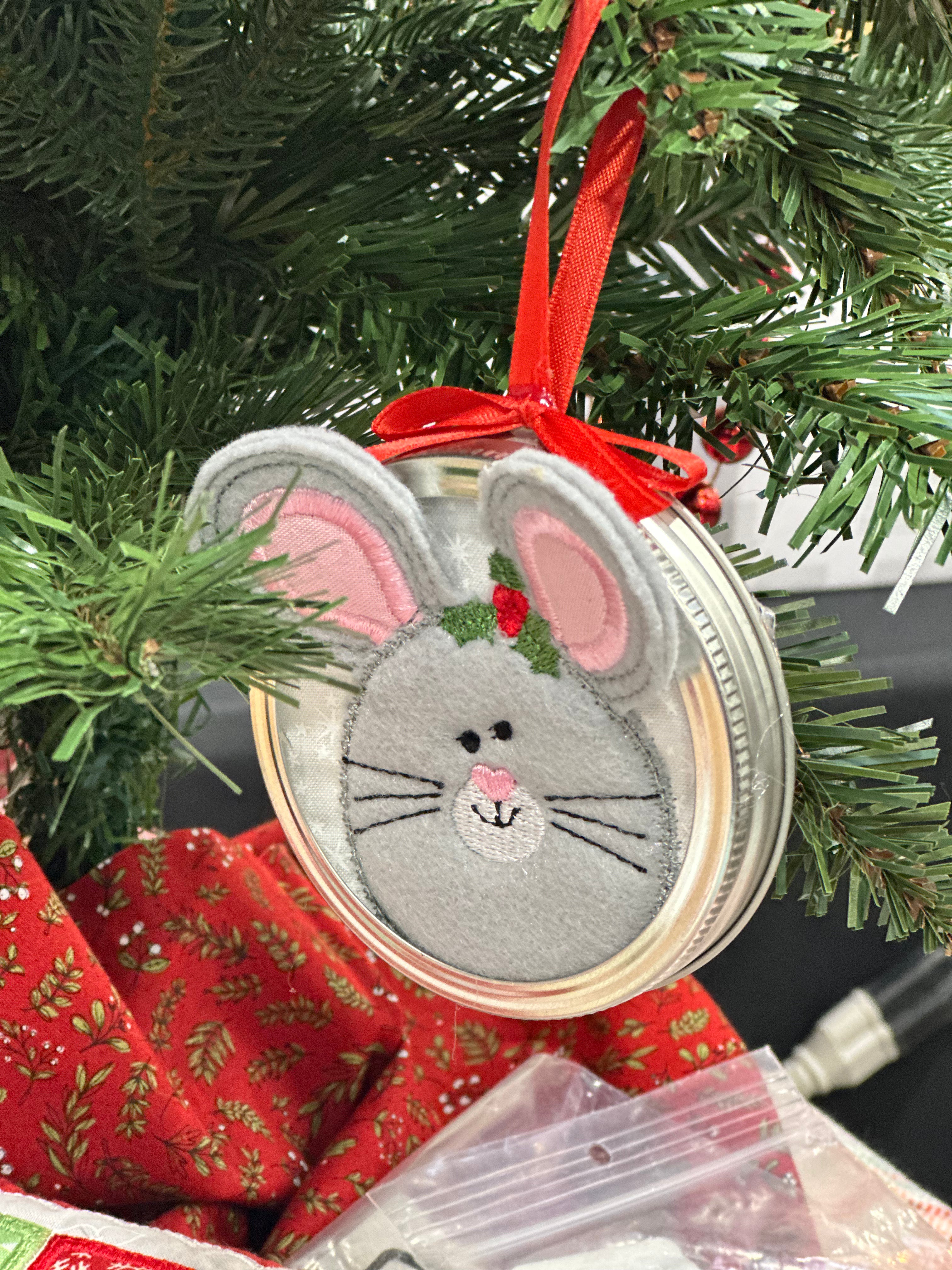 Mouse Jar Topper Ornament