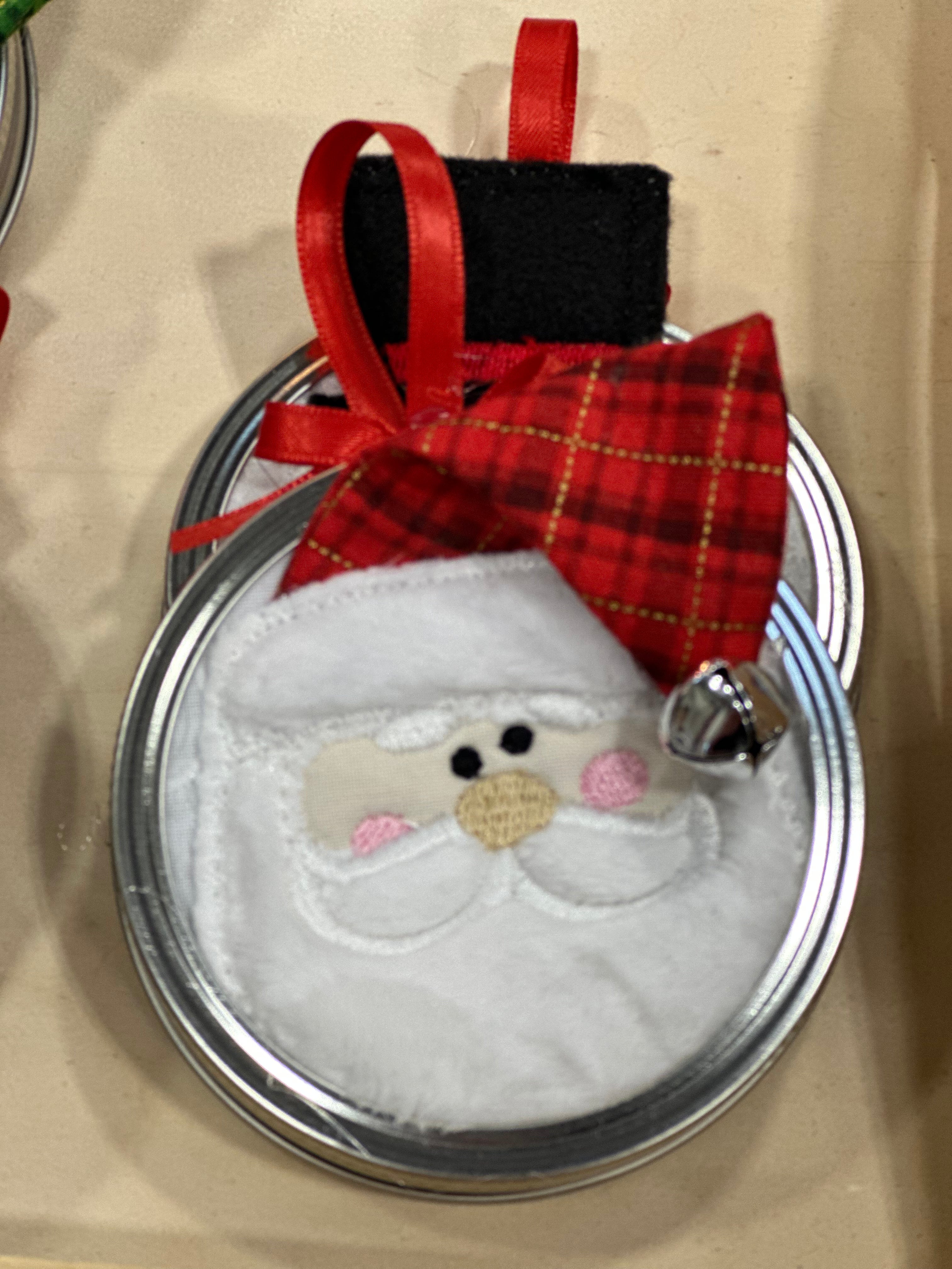 Santa Jar Topper Ornament