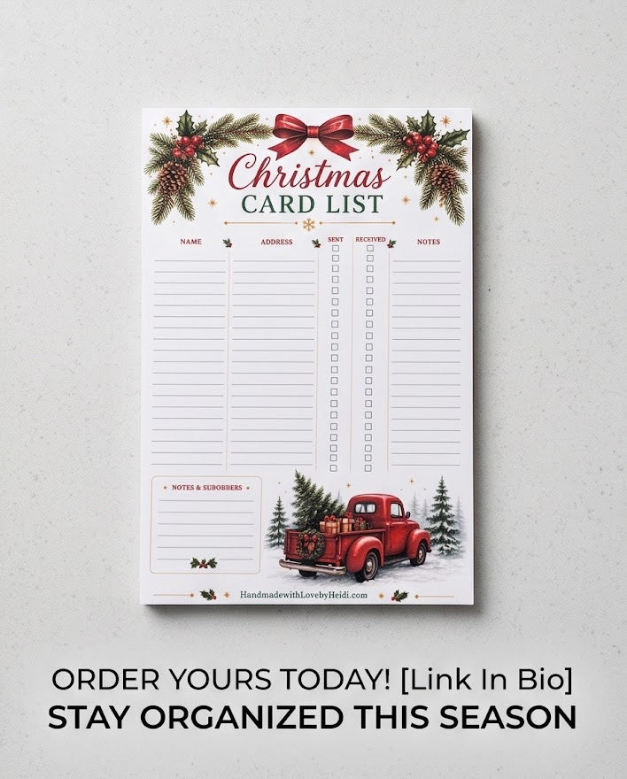 Christmas Card List Printable 50 Pages