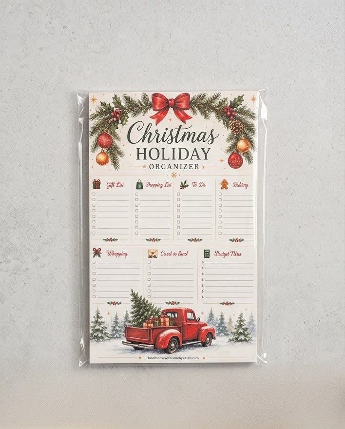 Christmas Holiday Organizer Notepad – Festive 50‑Page Christmas Planner Pad