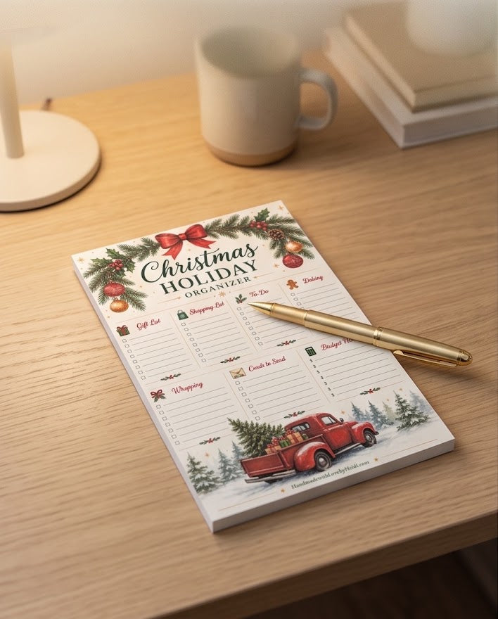 Christmas Holiday Organizer Notepad – Festive 50‑Page Christmas Planner Pad