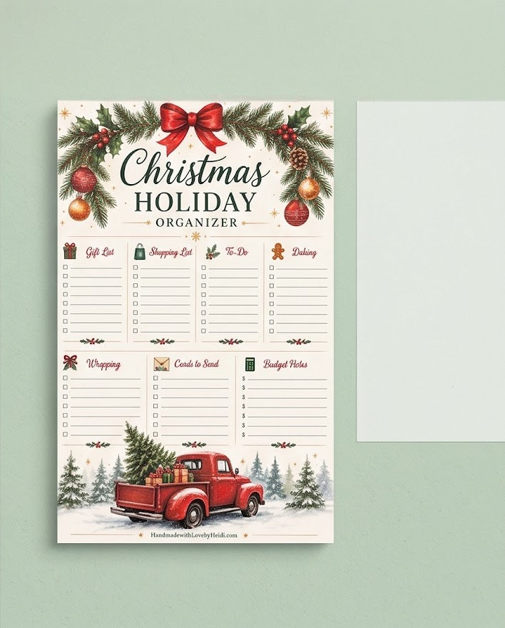 Christmas Holiday Organizer Notepad – Festive 50‑Page Christmas Planner Pad