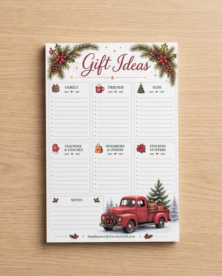 Holiday Gift Ideas Planner – Festive Christmas List Organizer