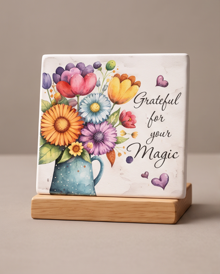 Grateful for Your Magic Floral Tile ✨🌿