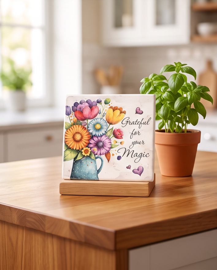 Grateful for Your Magic Floral Tile ✨🌿