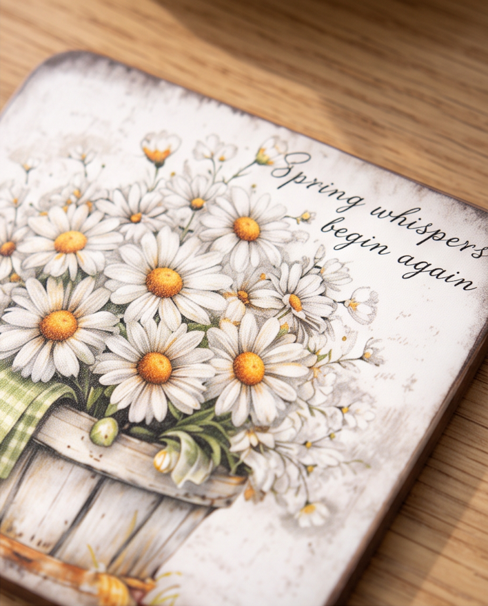 Spring Whispers Daisy Coaster🌼