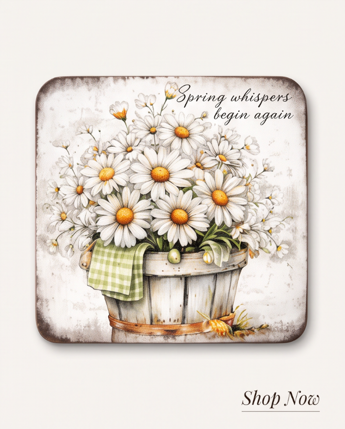 Spring Whispers Daisy Coaster🌼
