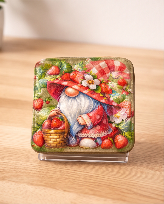 Strawberry Gnome Harvest Coaster🍓
