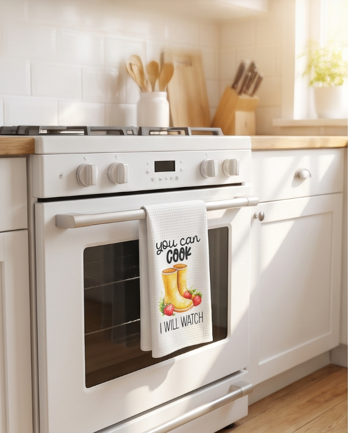 You Cook, I’ll Cheer Kitchen Towel 🍓