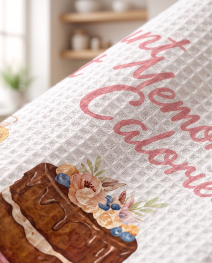 Memories Over Calories Kitchen Towels 🍰💗