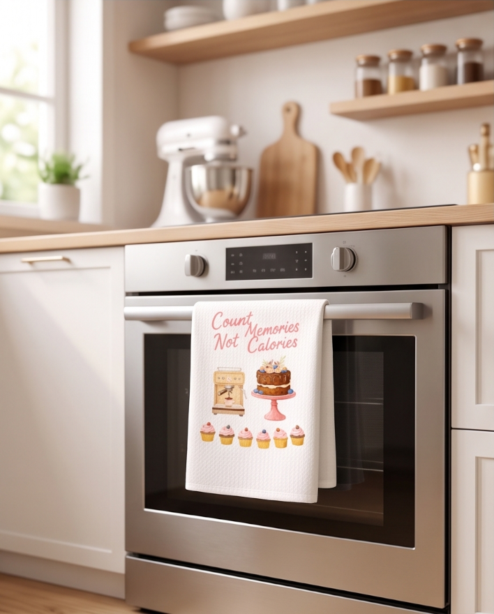 Memories Over Calories Kitchen Towels 🍰💗