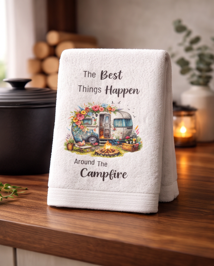 Campfire Moments Kitchen Towel 🔥🏕️