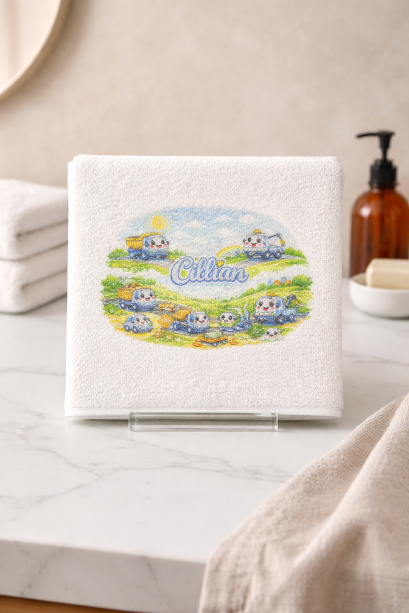 Cillian’s Construction Crew Towel 🚜🌤️ 🚧