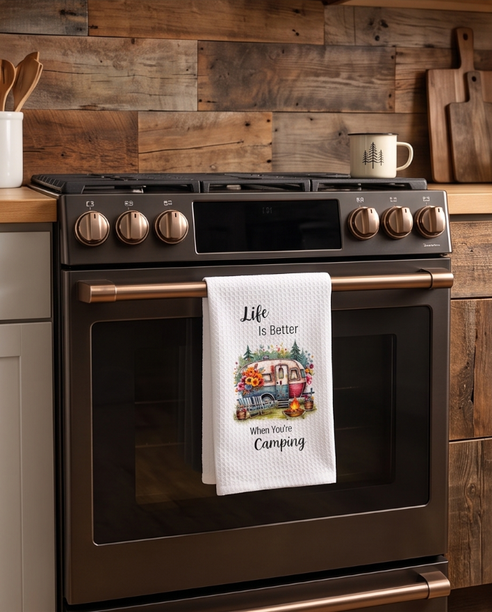 Life Is Better Camping Kitchen Towel 🌲🏕️