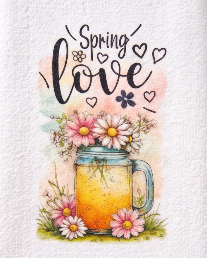 Spring Love in a Jar Kitchen Towel 🍋