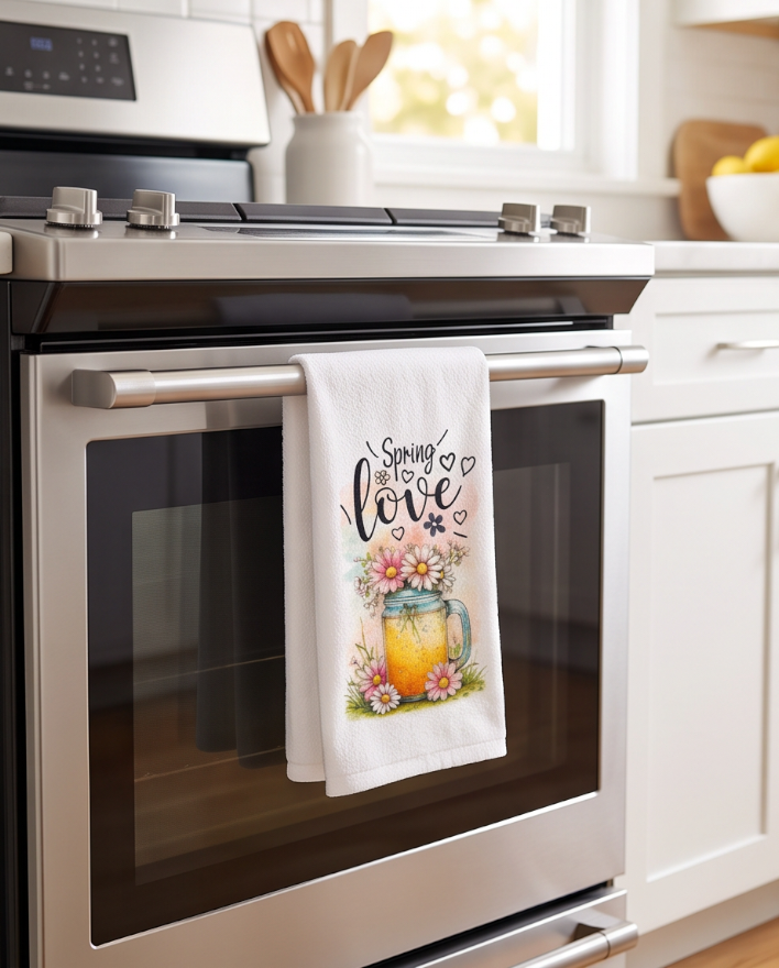 Spring Love in a Jar Kitchen Towel 🍋