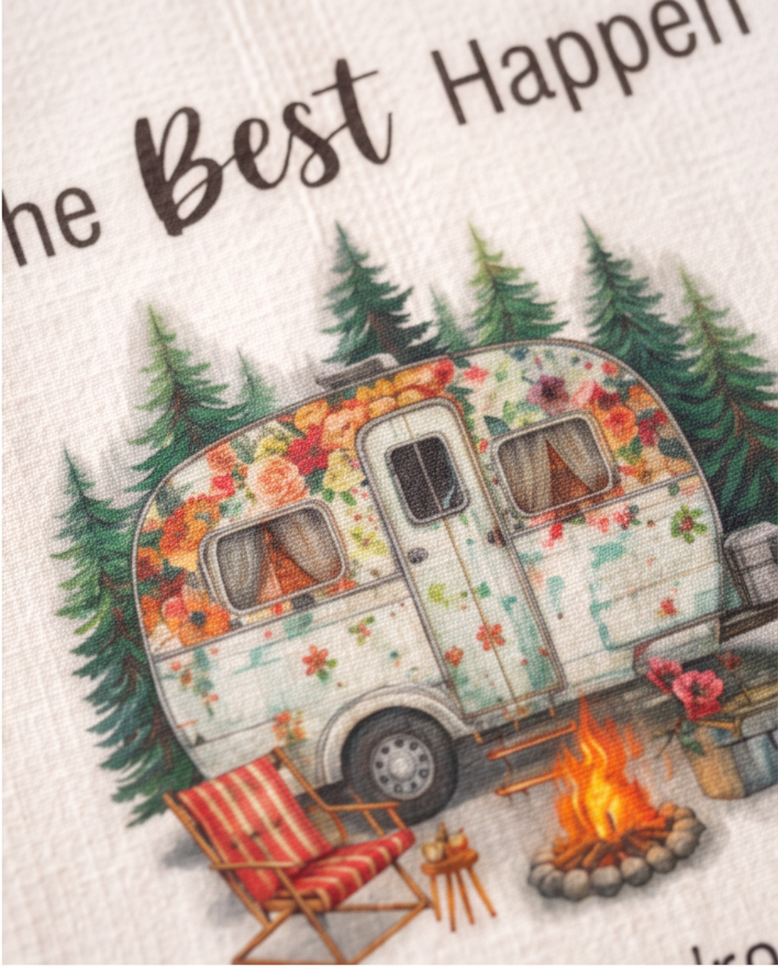 The Best Things Happen When You’re Camping 🔥Kitchen Towel