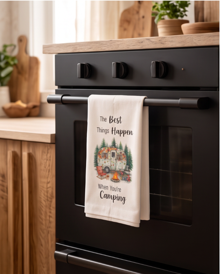 The Best Things Happen When You’re Camping 🔥Kitchen Towel