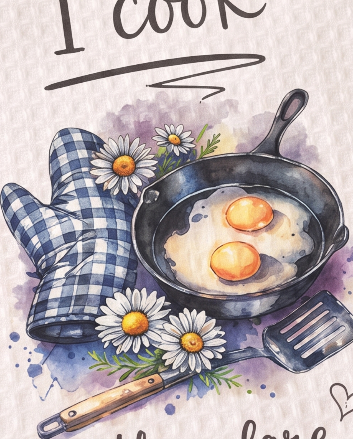 I Cook, Therefore You Eat Kitchen Towel 🌼🍴 🍳✨
