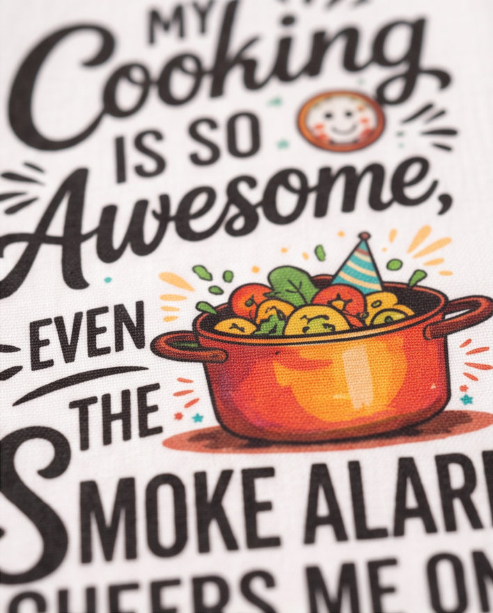 Smoke Alarm Cheer Squad Kitchen Towel 😄✨ 🔥🍲