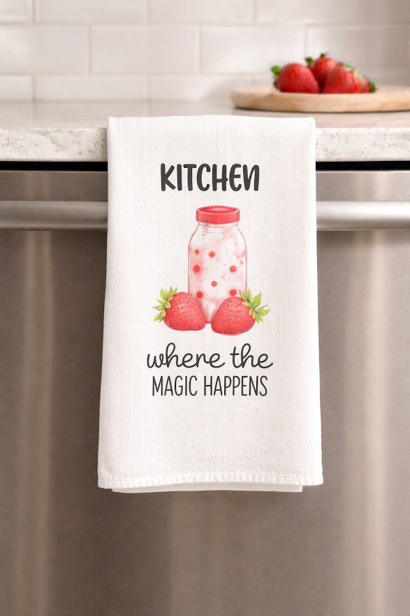 Kitchen Magic Strawberry Towel ✨🍓🫙