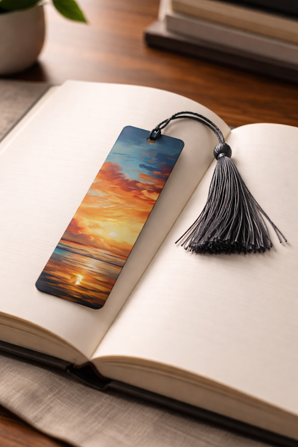 Sunset Serenity Ocean Bookmark ✨🌊📚