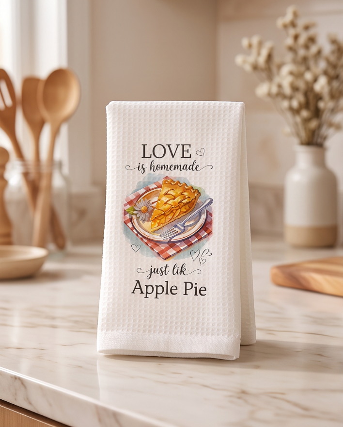 Love Is Homemade Apple Pie Kitchen Towel 🌼✨ 🥧❤️