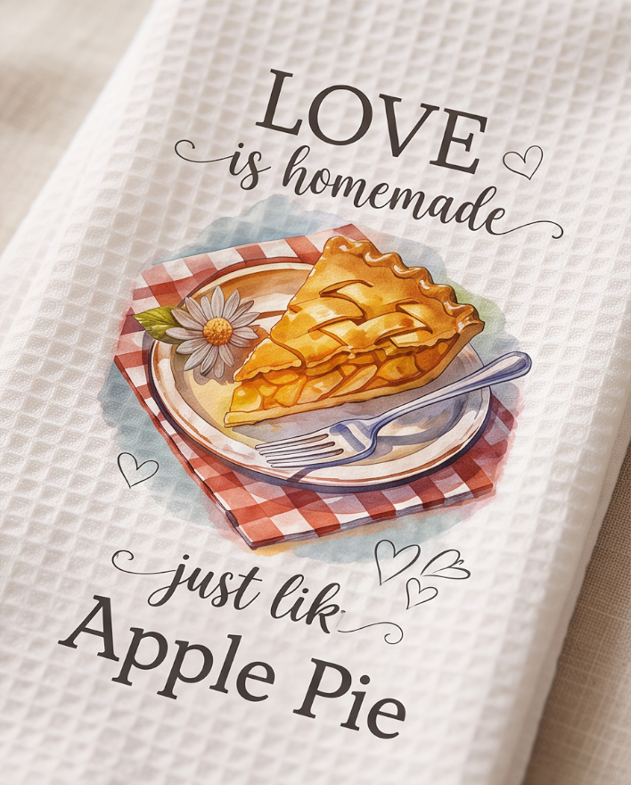 Love Is Homemade Apple Pie Kitchen Towel 🌼✨ 🥧❤️