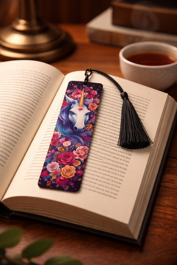 Enchanted Unicorn Garden Bookmark ✨🌺📚