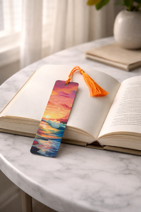 Ocean Sunset Glow Bookmark ✨🌊📚