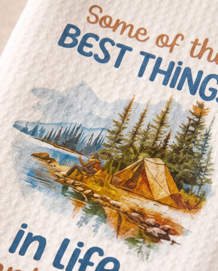 The Best Things in Life Aren’t Things Camping Towel 🌲✨ 🌄🏕️