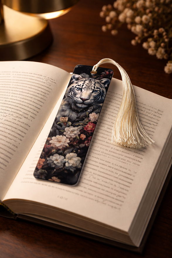 White Tiger Garden Majesty Bookmark ✨🌺📚