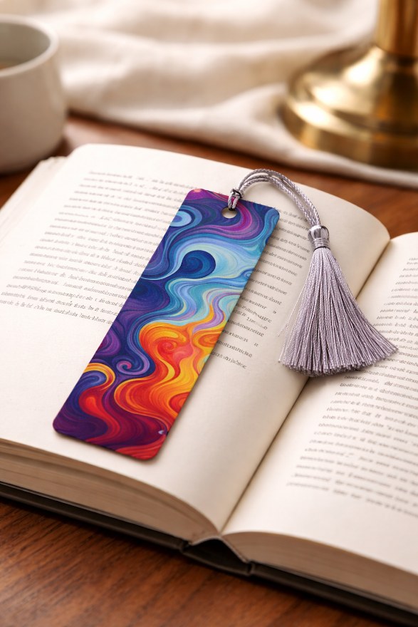 Colorburst Swirl Bookmark✨🌈📖