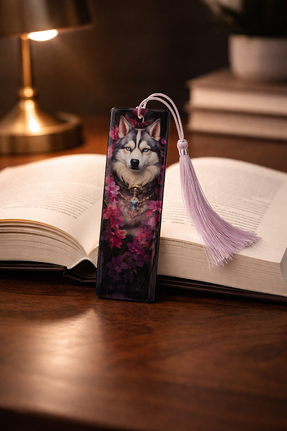 Moonlit Wolf Blossoms Bookmark ✨🌙📚