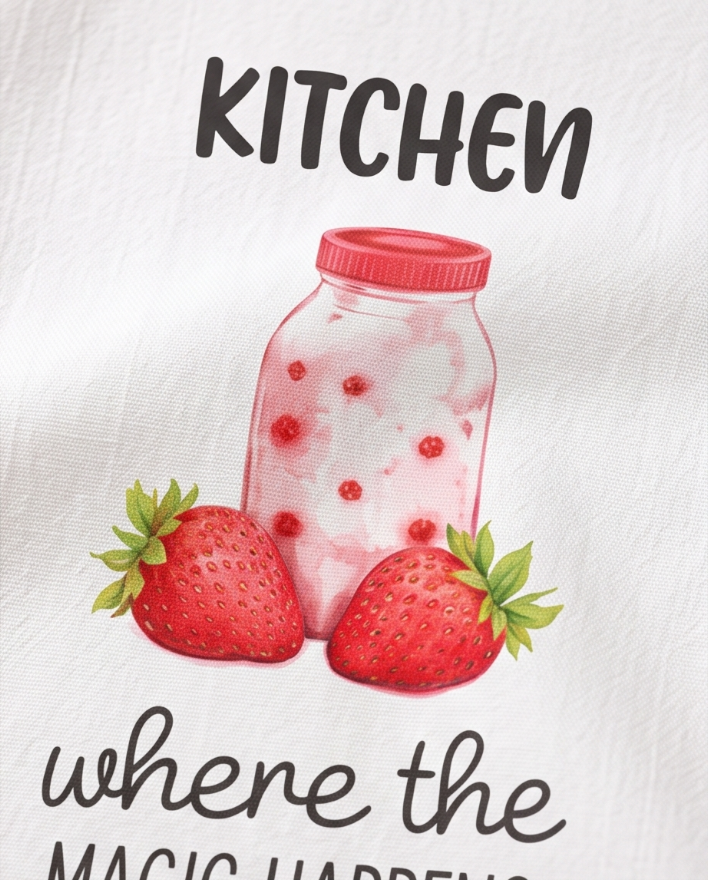 Kitchen Magic Strawberry Towel ✨🍓🫙