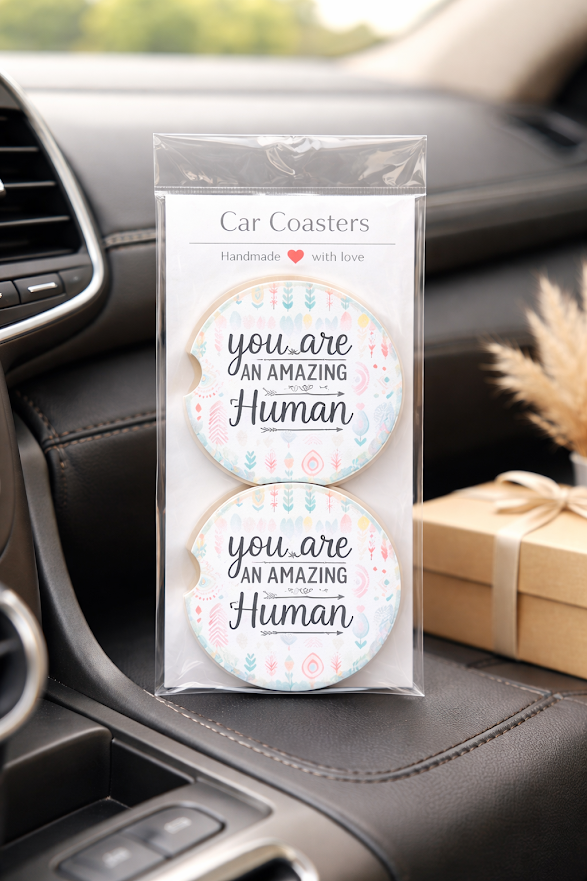 Amazing Human Feather Car Coasters ✨🌈🚗