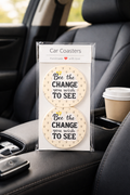 Be the Change Bee Car Coasters ✨🚗💛
