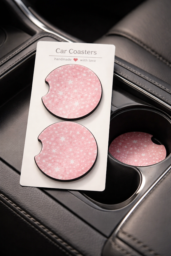 Pink Star Car Coasters ✨🌟🚗