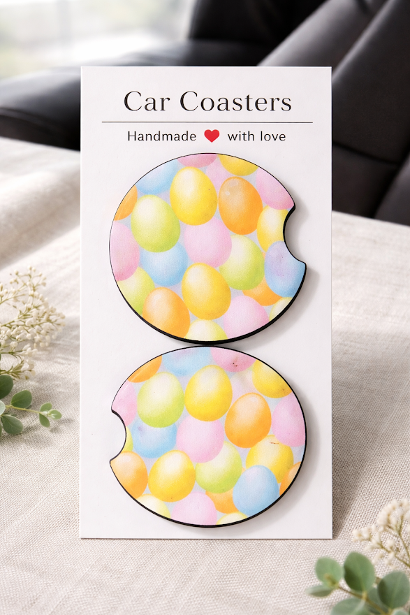 Pastel Balloon Breeze Car Coasters 🎈✨