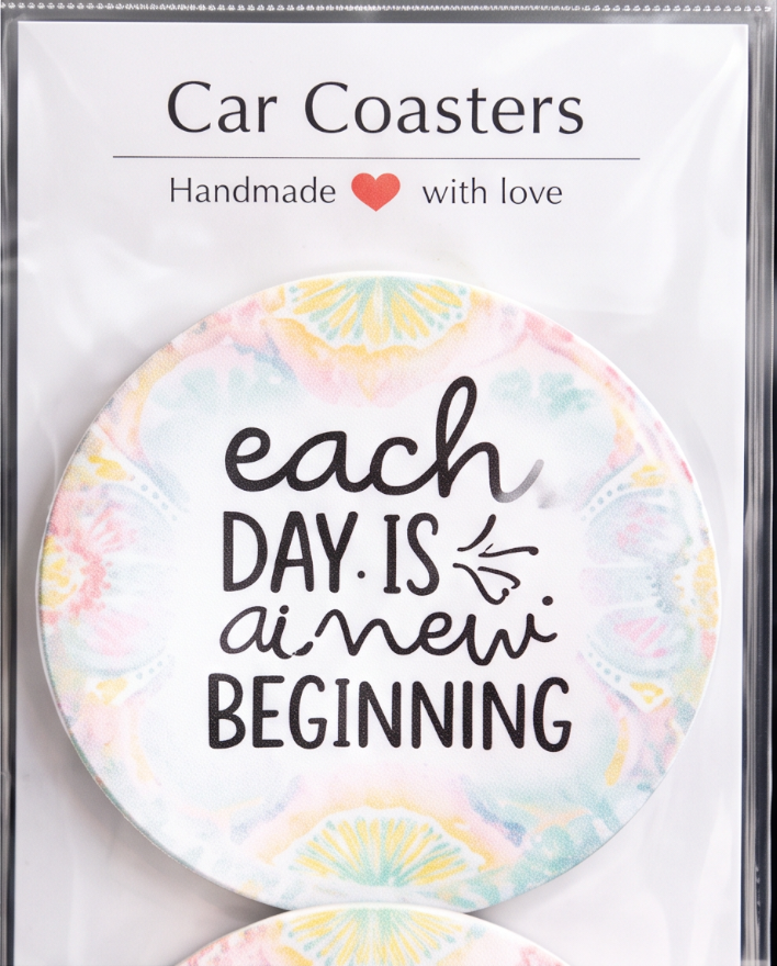 New Beginning Floral Car Coasters ✨🌸🚗