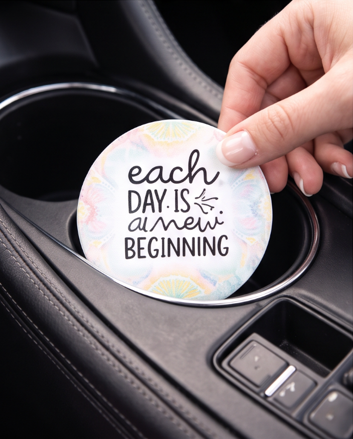 New Beginning Floral Car Coasters ✨🌸🚗