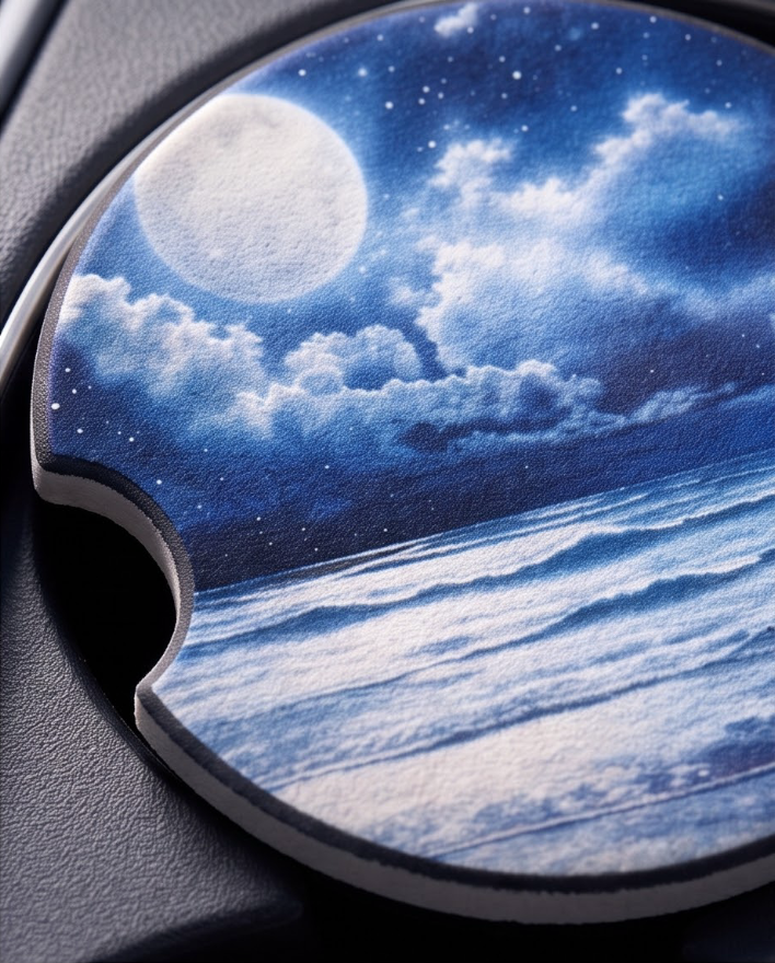 Coastal Seashell Breeze Car Coasters 🐚🌊✨