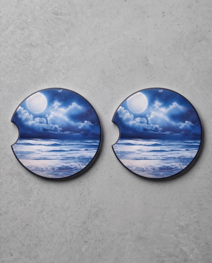 Coastal Seashell Breeze Car Coasters 🐚🌊✨