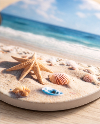 Coastal Seashell Breeze Car Coasters 🐚🌊✨