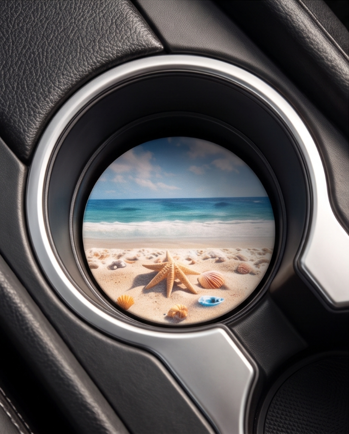 Coastal Seashell Breeze Car Coasters 🐚🌊✨
